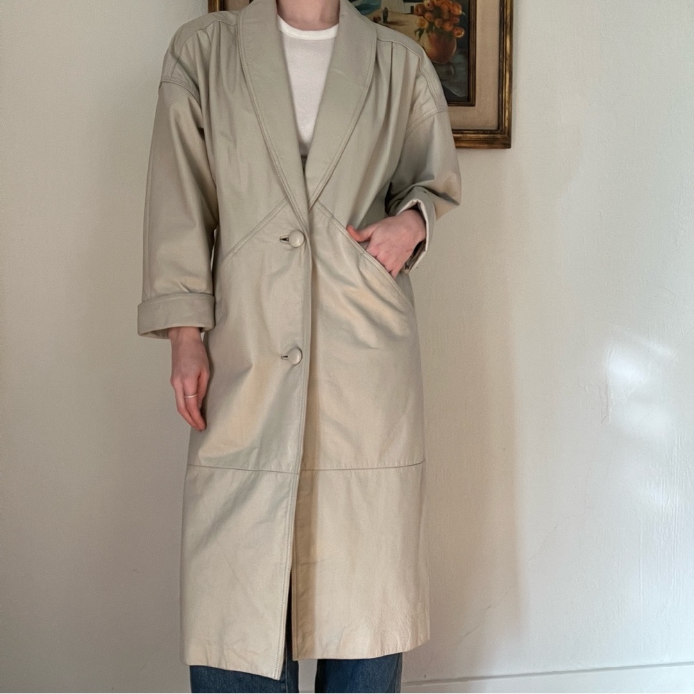 Women's XS Jacqueline Ferrar Vintage Leather Duster